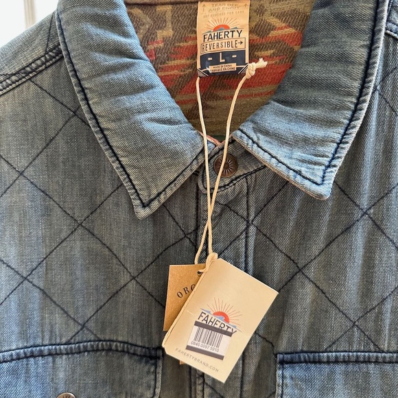 Faherty Men’s Bondi Reversible Jacket Doug Good Feather Size Large - Picture 10 of 13